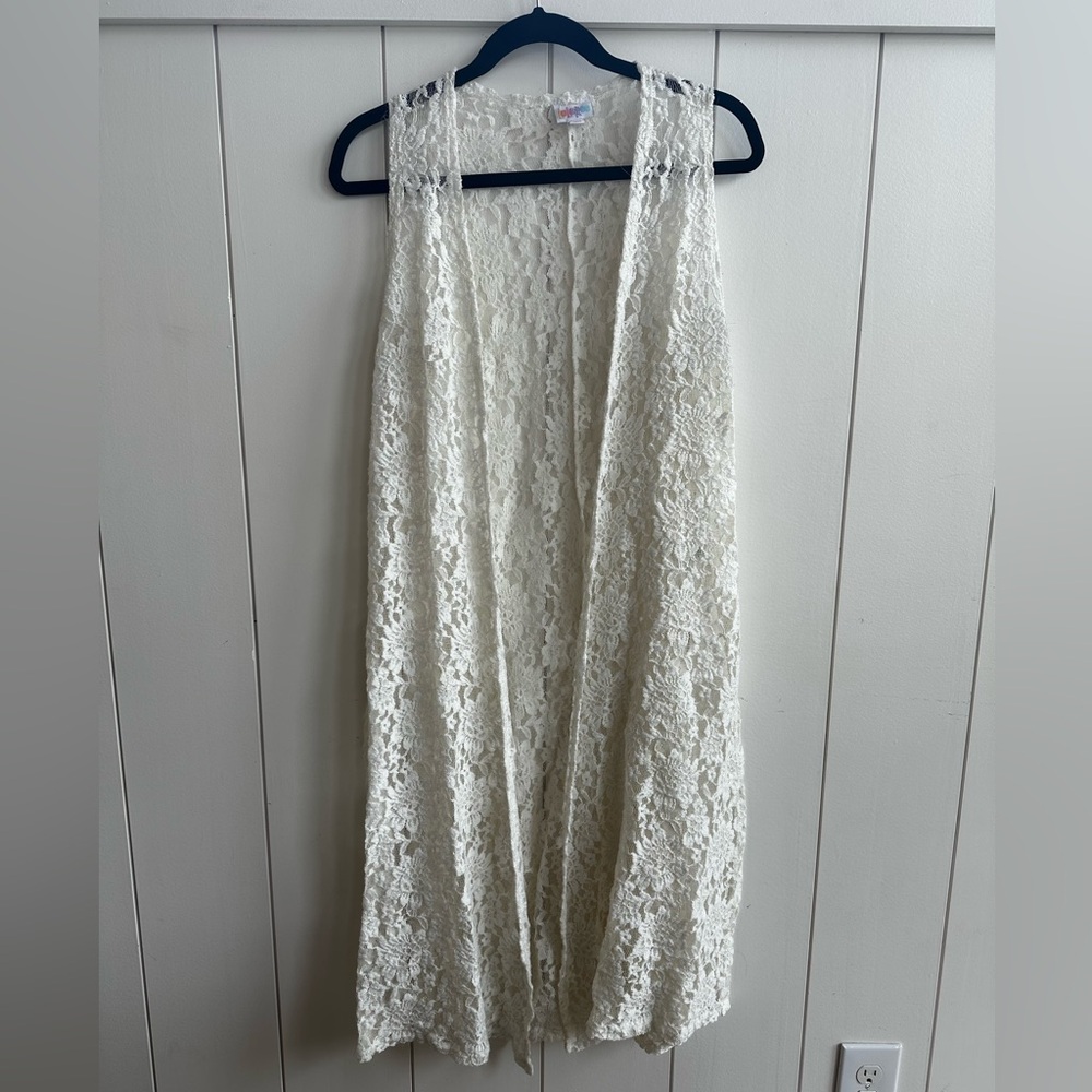Lularoe lace sleeveless lace cardigan